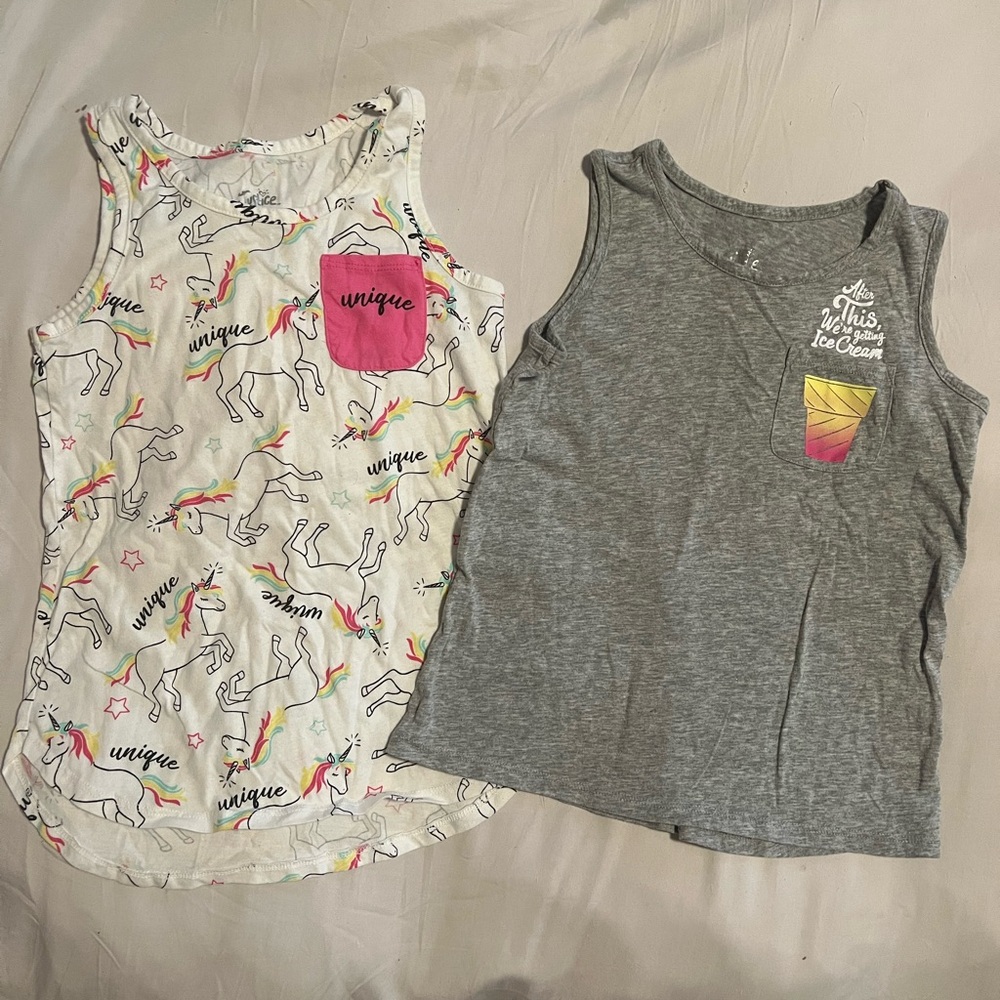 Justice White and Gray Tank Tops Casual Comfort